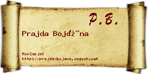 Prajda Bojána névjegykártya